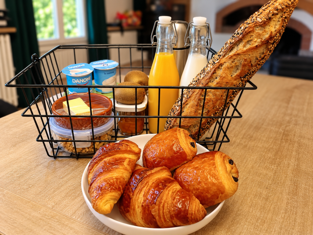 Panier petit-déjeuner proposé au Bloemstraete