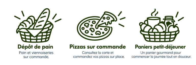 Dépôt de pain, pizzas sur commande et paniers petit-déjeuner au Domaine du Bloemstraete